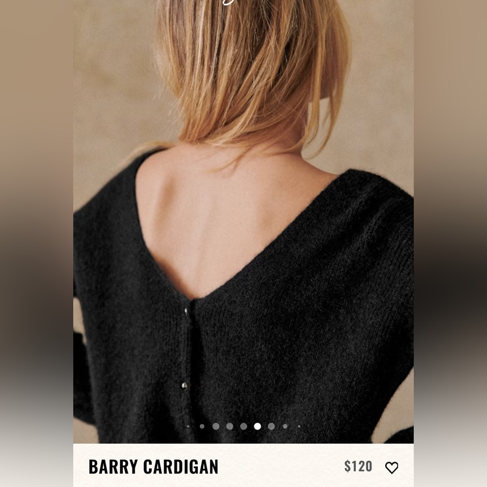 La Maille Sezane Barry Cardigan Mohair Alpaca V-Neck Knit Women’s Button - Picture 14 of 15